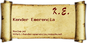 Kender Emerencia névjegykártya